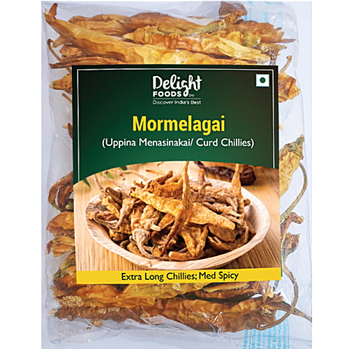 Delight Foods Mor Melagai/Sun Dried Curd Chillies/Dahi Mirchi, 100 g  