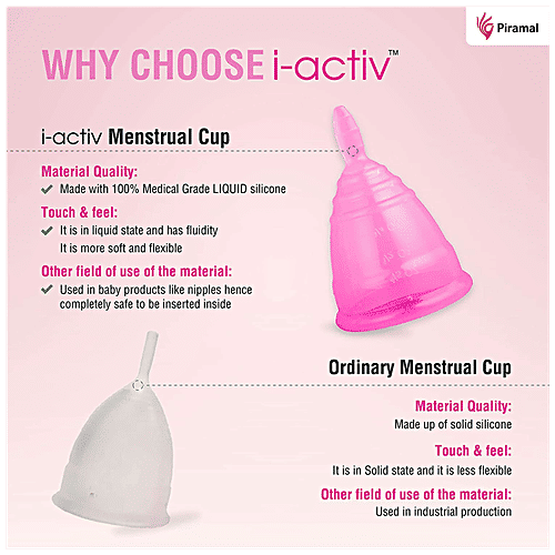 i-activ Menstrual Cup - Reusable, Ultra Soft & Flexible, Medical Grade Silicone, Large, 1 pc  