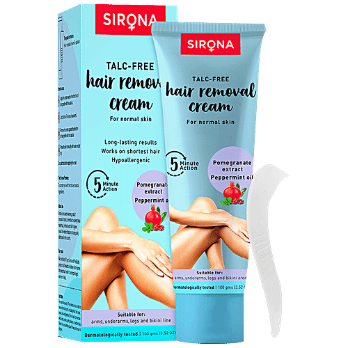 SIRONA Hair Removal Cream for Women, Normal Skin - 100 gm| with No Talc, No Harmful Chemicals | Ideal for Bikini Line, Underarm, Legs | Dermatologically Tested, 100 g