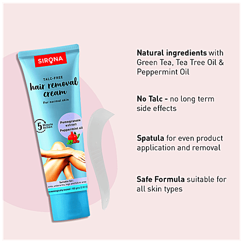 SIRONA Hair Removal Cream for Women, Normal Skin - 100 gm| with No Talc, No Harmful Chemicals | Ideal for Bikini Line, Underarm, Legs | Dermatologically Tested, 100 g