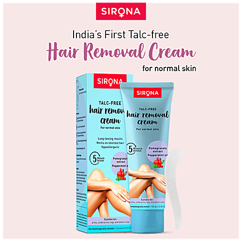 SIRONA Hair Removal Cream for Women, Normal Skin - 100 gm| with No Talc, No Harmful Chemicals | Ideal for Bikini Line, Underarm, Legs | Dermatologically Tested, 100 g