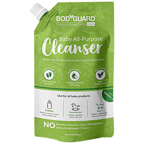 Bodyguard Baby All-Purpose Cleanser - 500 ml | Made with Bio-Enzymes & Plant-Based Surfactants | No Harmful Chemicals | Dyes | Phosphates | Optical brighteners | Toxins, 500 ml  