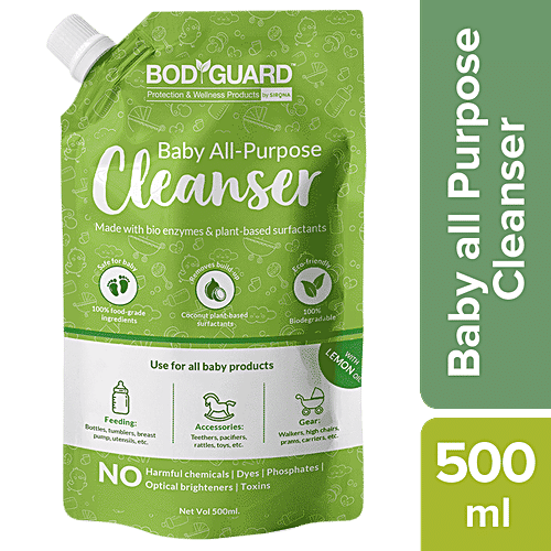 Bodyguard Baby All-Purpose Cleanser - 500 ml | Made with Bio-Enzymes & Plant-Based Surfactants | No Harmful Chemicals | Dyes | Phosphates | Optical brighteners | Toxins, 500 ml  