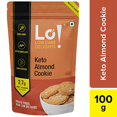 Buy LO! Foods Low Carb Almond Cookies 3.5g Net Carbs Per Serving Online at Best Price of Rs