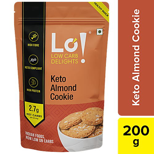 Buy LO! Foods Low Carb Almond Cookies 3.5g Net Carbs Per Serving Online at Best Price of Rs