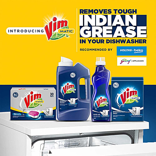 Vim Matic All-In-1 Machine Dishwash Tablets, 30 pcs Removes Tough Grease Sparkling Clean Utensils