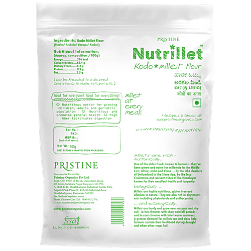 PRISTINE Nutrillet Kodo Millet Flour, 500 g Pouch