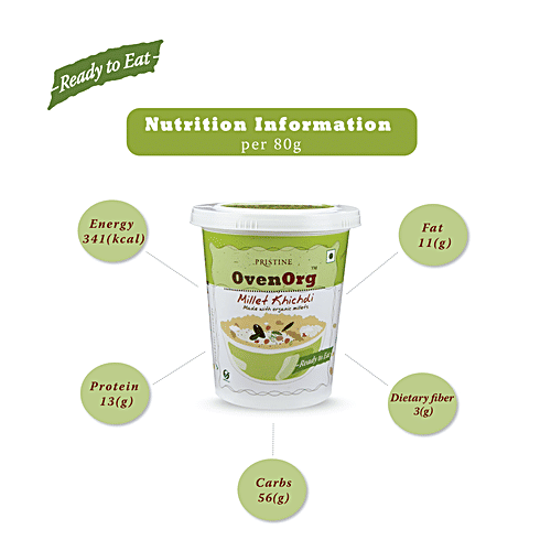PRISTINE OvenOrg Organic Millet Khichdi - Ready To Eat, 80 g  