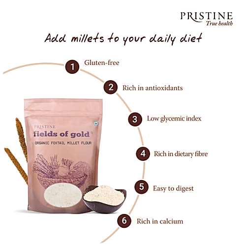 PRISTINE Fields Of Gold Organic Foxtail Millet Flour, 500 g  