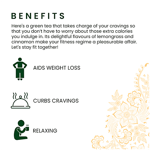 Roshi Green Tea - Simply Slim Lemongrass Cinnamon, Metabolism & Weight Loss Aid, 55 g (25 Tea Bags x 2.2 g Each) 