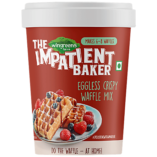 Wingreens Farms Impatient Baker - Crispy Waffle Mix Eggless, Instant Breakfast Mix, 250 g Tub 