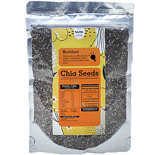 Buy Nutriplate India Chia Seeds Rich In Fibre, Protein Online at Best