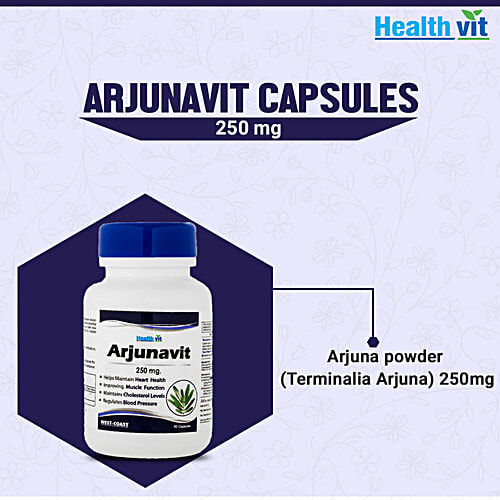 Healthvit Arjunavit 250 mg Capsules - Maintain Heart Health, 60 pcs  