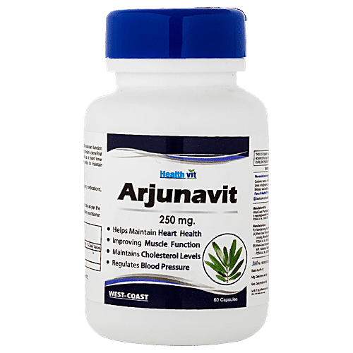 Healthvit Arjunavit 250 mg Capsules - Maintain Heart Health, 60 pcs  