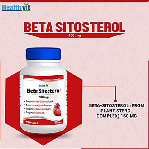 Healthvit Beta-Sitosterol 160 mg Capsules - For Cardiovascular Health, 60 pcs  