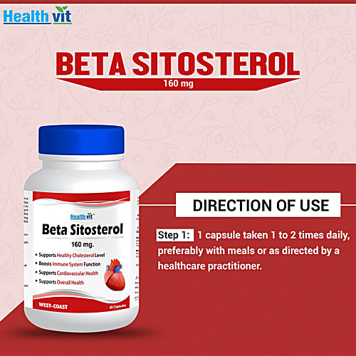 Healthvit Beta-Sitosterol 160 mg Capsules - For Cardiovascular Health, 60 pcs  