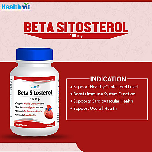 Healthvit Beta-Sitosterol 160 mg Capsules - For Cardiovascular Health, 60 pcs  