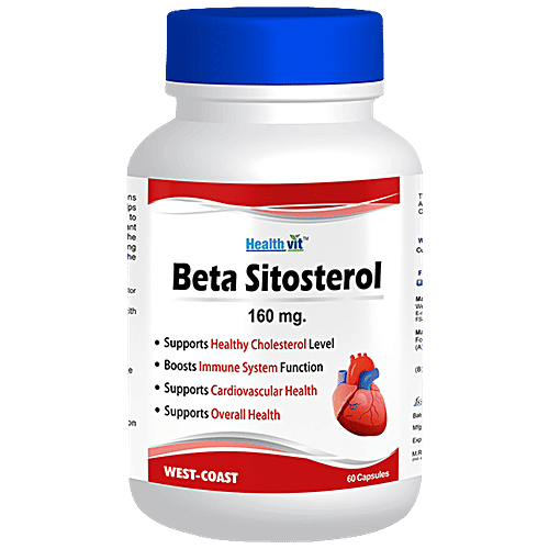 Healthvit Beta-Sitosterol 160 mg Capsules - For Cardiovascular Health, 60 pcs  