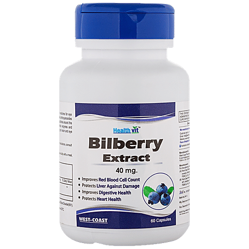 Buy Healthvit Bilberry Extract 40 mg Capsules Improves Red Blood Cell