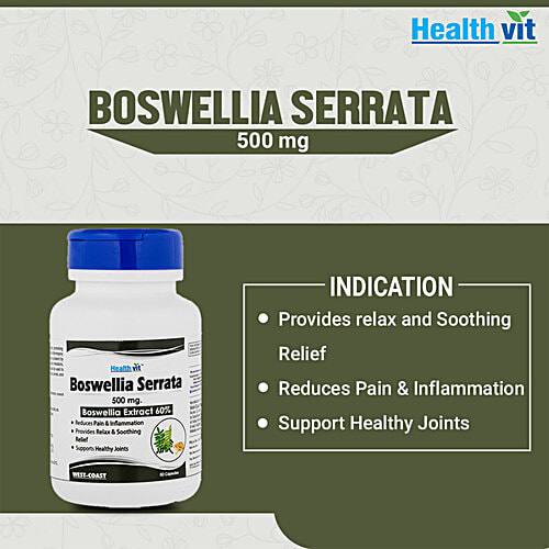 Healthvit Boswellia Serrata 500 mg Capsules - For Healthy Joints, 60 pcs  