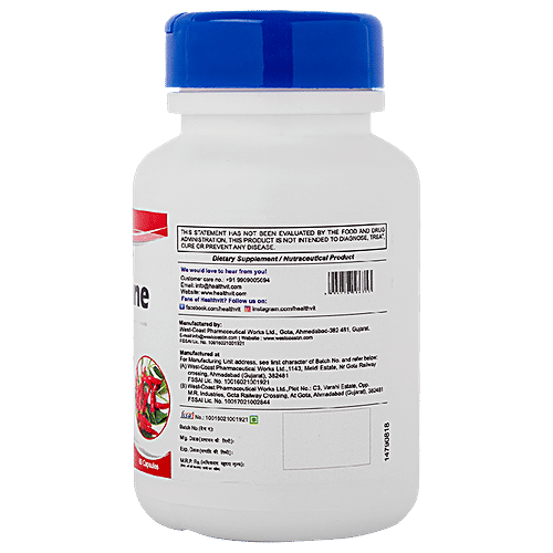 Buy Healthvit Cayenne 450 mg Capsules Detoxifies The Body Online at Best Price of Rs 350