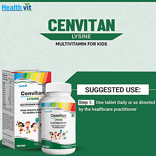Healthvit Cenvitan - Lysine Multivitamin For Kids Chewable Tablets, 60 pcs