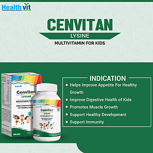 Healthvit Cenvitan - Lysine Multivitamin For Kids Chewable Tablets, 60 pcs