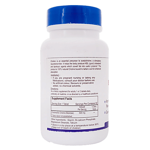 Buy Healthvit Choline Bitartrate 500 mg Tablets Essential For Brain