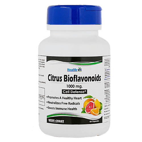Healthvit Citrus Bioflavonoids 1000 mg Capsules - Cell Defense, For Healthy Heart, 60 pcs  