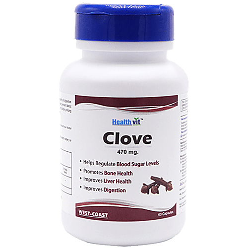 Buy Healthvit Clove 470 mg Capsules Regulate Blood Sugar Levels