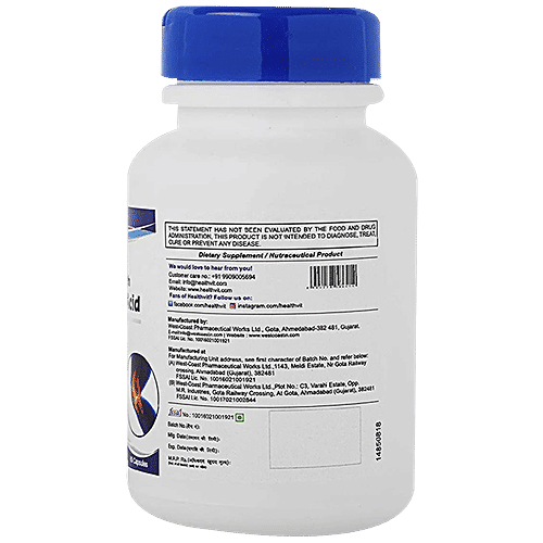 Healthvit Double Strength Hyaluronic Acid 100 mg Capsules - Joint Support, Relieves Joint Pain, 60 pcs  