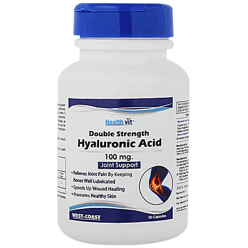Healthvit Double Strength Hyaluronic Acid 100 mg Capsules - Joint Support, Relieves Joint Pain, 60 pcs  