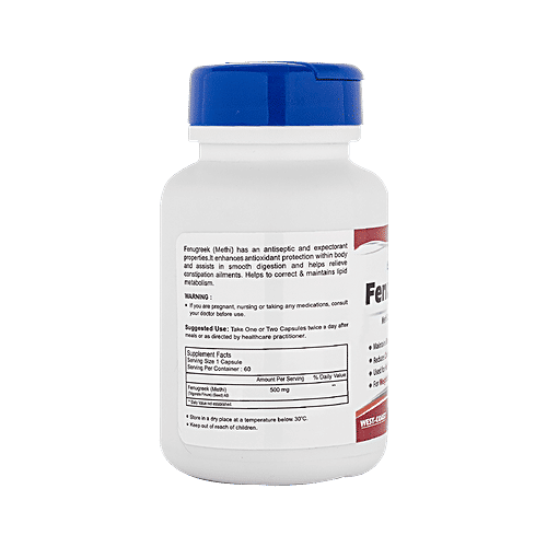 Buy Healthvit Fenugreek Methi Capsule For Blood Sugar, Cholesterol
