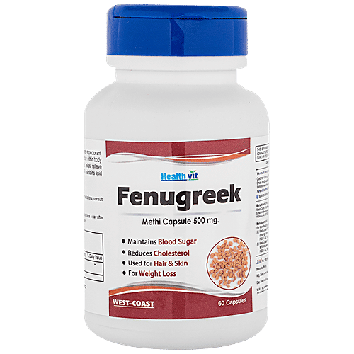 Buy Healthvit Fenugreek Methi Capsule For Blood Sugar, Cholesterol
