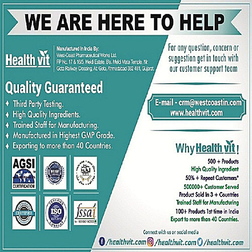 Healthvit Focus & Energy Caffeine 100 mg + L-Theanine 100 mg Capsules - Promotes Relaxation, 60 pcs