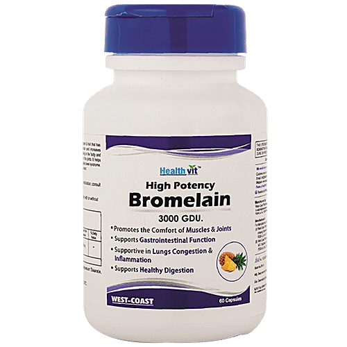 Buy Healthvit High Potency Bromelain 3000 GDU Capsules Supportive In