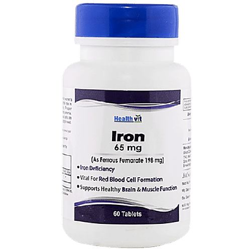 Buy Healthvit Iron 65 mg Tablets As Ferrous Fumarate 198 mg Online at Best Price of Rs 250