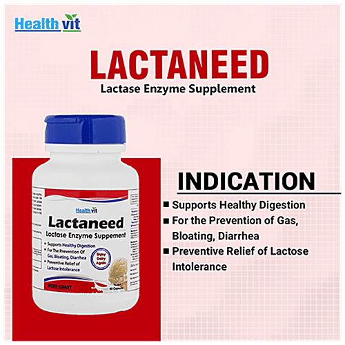 Buy Healthvit Lactaneed Lactase Enzyme Supplement Capsule For Lactose