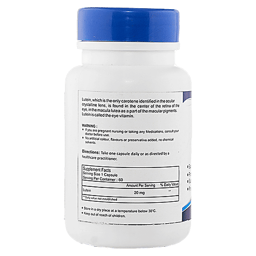 Healthvit Lutein 20 mg Capsules - Nutrition For Eye, 60 pcs