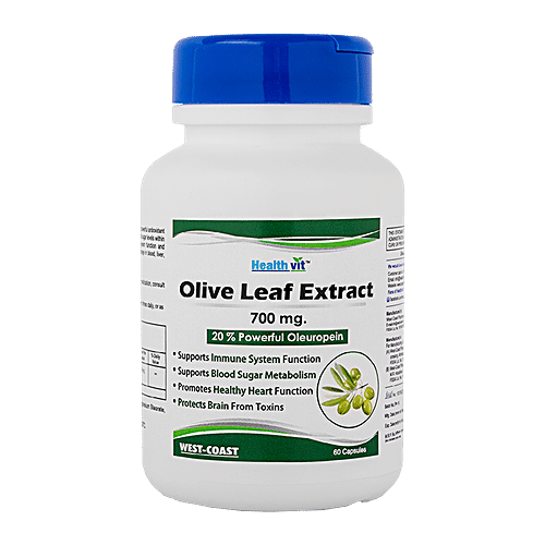 Healthvit Olive Leaf Extract 700 mg Capsules - 20% Powerful Oleuropein, Immune Support, 60 pcs