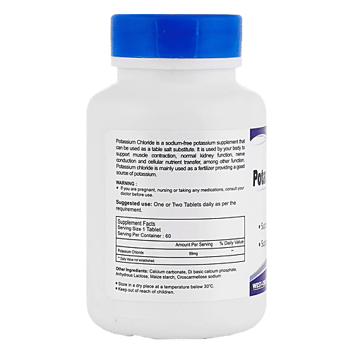 Buy Healthvit Potassium Chloride 99 mg Tablets Supports Kidney