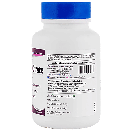 Buy Healthvit Potassium Citrate 99 mg Capsules Supports Production Of