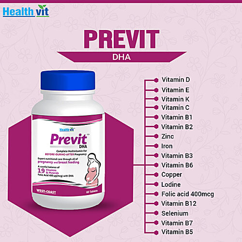 Buy Healthvit Previt DHA Multivitamin Tablet For Before, During