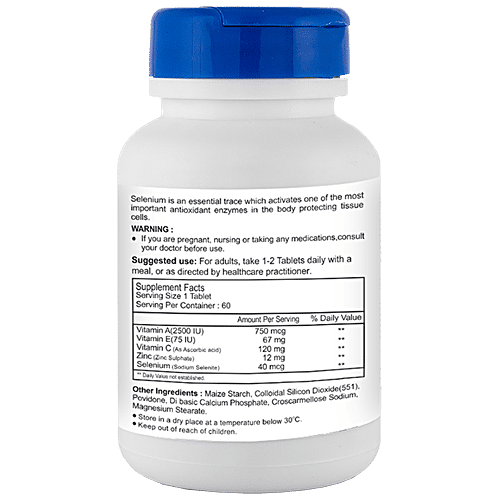 Healthvit Selenium Plus Vitamins A, C, E, Zinc Tablets - Increase Immunity, 60 pcs