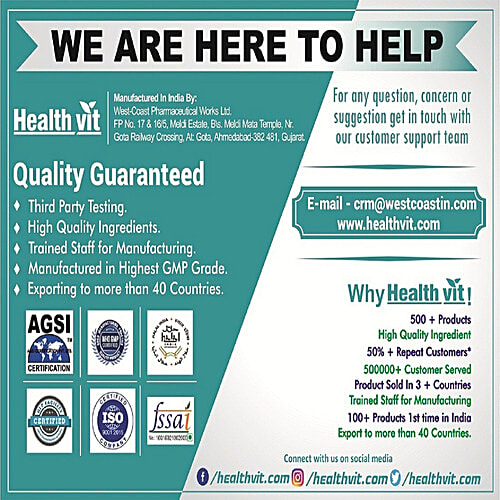 Healthvit Shilajit/Asphaltum Extract Powder 500 mg Capsules - Increase Vigor & Vitality, 60 pcs