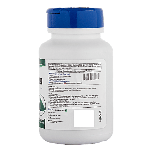 Buy Healthvit Spirulina 500 mg Capsules Super Food, Boost Energy