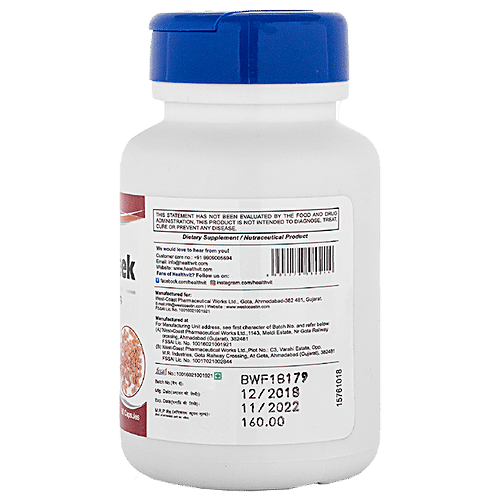 Buy Healthvit Fenugreek Methi Capsule For Blood Sugar, Cholesterol