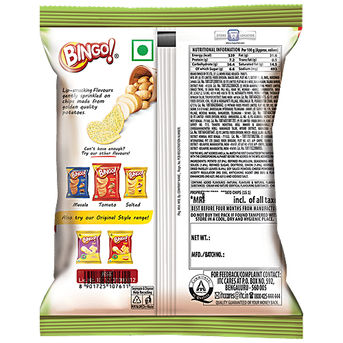 Buy Bingo Potato Chips Cream & Onion, Crispy & Crunchy, Pack For