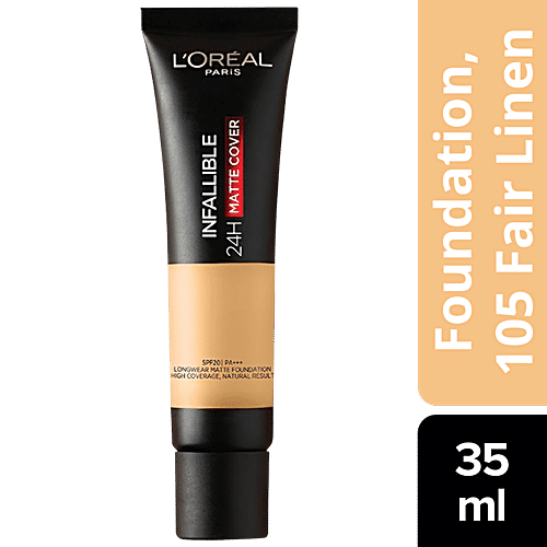 L'Oreal Paris Liquid Foundation - Infallible 24H Matte Cover, 35 ml 105 Fair Linen 