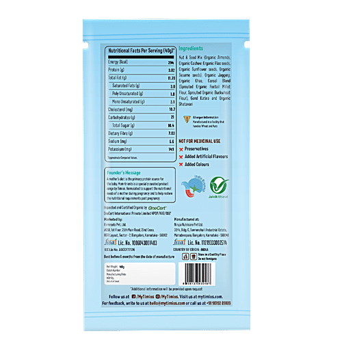 Buy Timios MomTrient Organic Energy Bars For Lactating Mothers